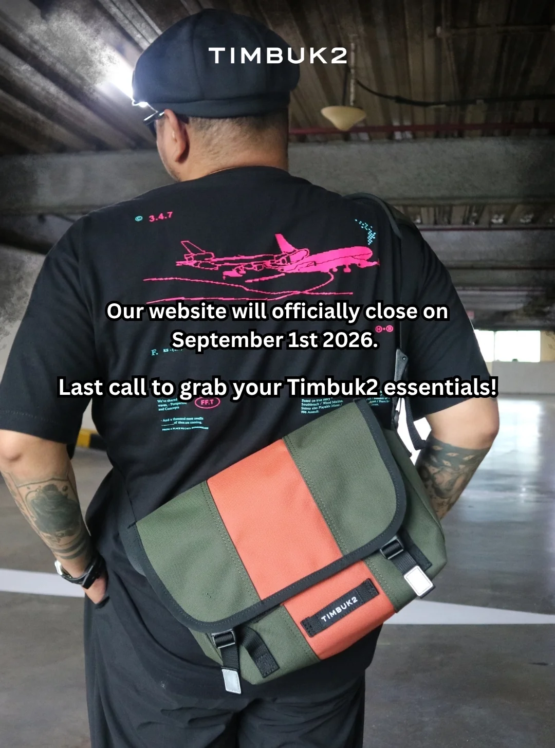 Timbuk2 website closure announcement: Our website will officially close on September 1st 2026. Last call to grab your Timbuk2 essentials!